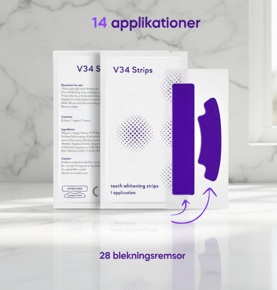Blekningsremsor - Lösningen på dina gula tänder!